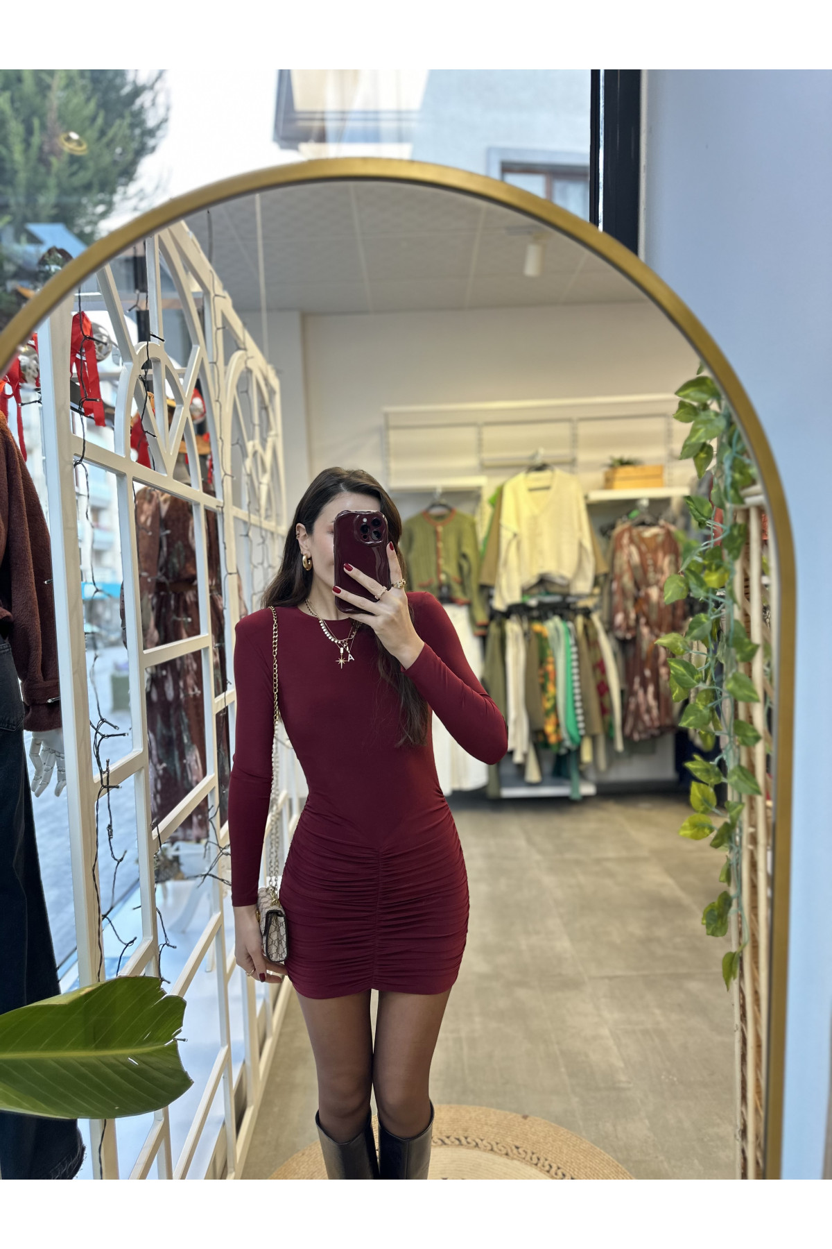 Drape Detaylı Elbise