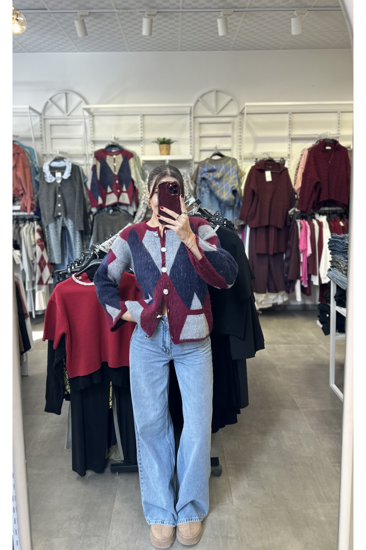 Baklava Desen Premium Hırka