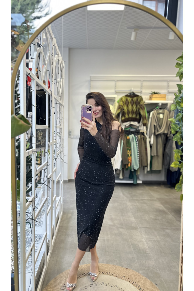 Taşlı Kalem Elbise