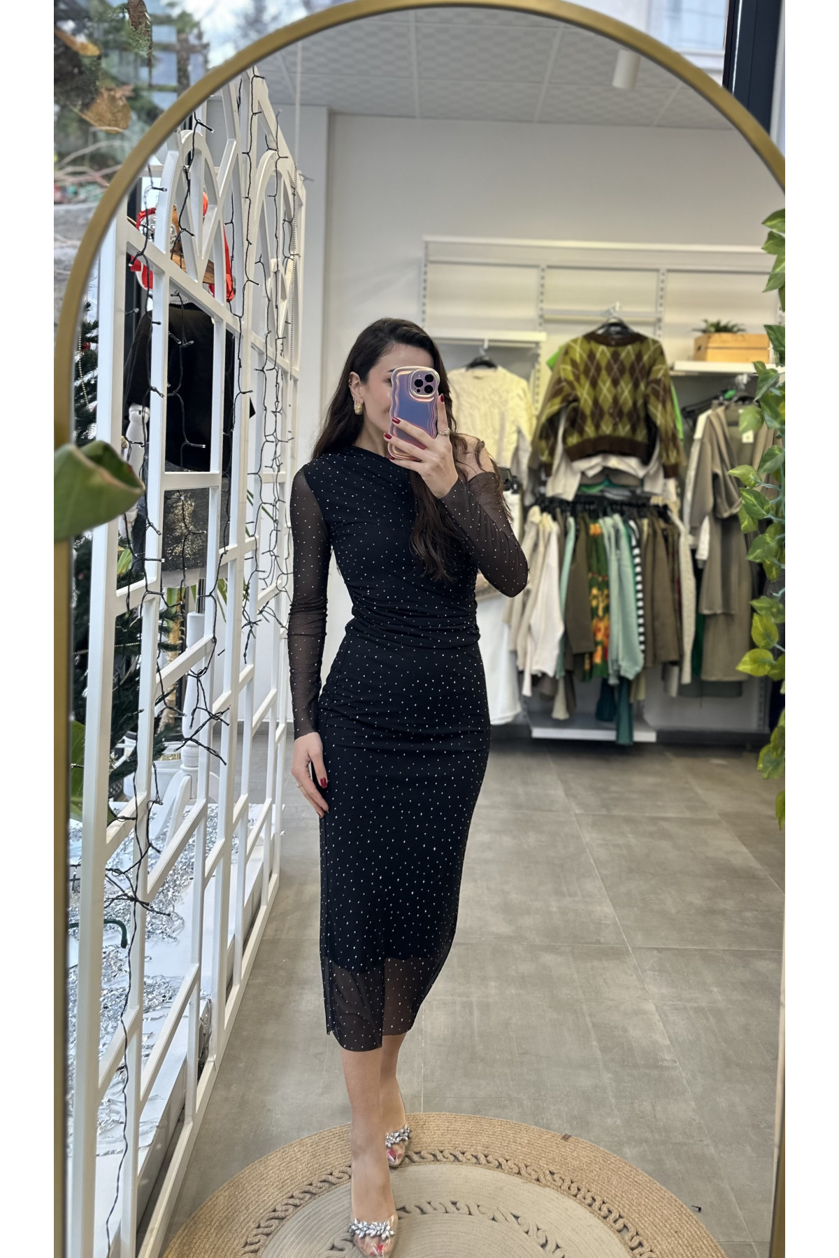 Taşlı Kalem Elbise