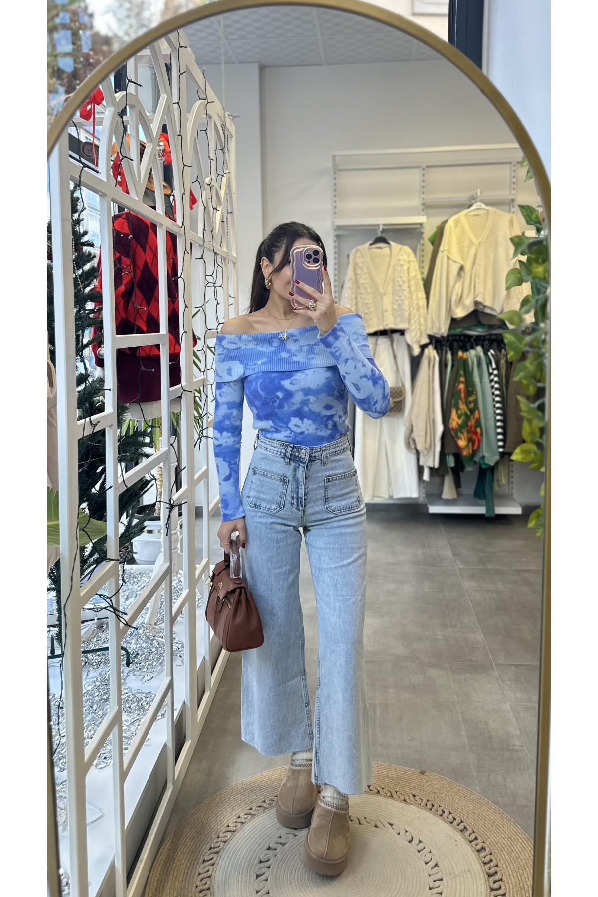 Madonna Yaka Triko Bluz